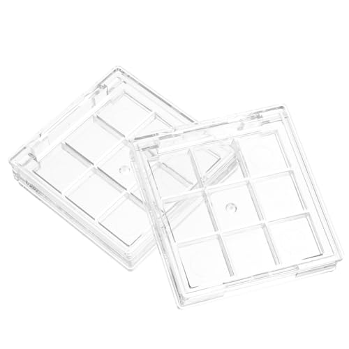 LALADEFIEE 2 Stück Transparente Kompakte DIY Lidschattenbox Wiederbefüllbare Kosmetikdosen aus Stabilem Praktisches Fächer Paletten Design für Lidschatten Lippenstift Tragbar für Unterwegs von LALADEFIEE