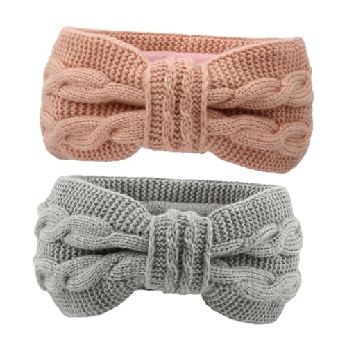 LALADEFIEE 2stücke Winter Warme Stirnbänder Ohrwärmer Haarbänder Verdrehte Stirnbänder Für Frauen Mädchen von LALADEFIEE