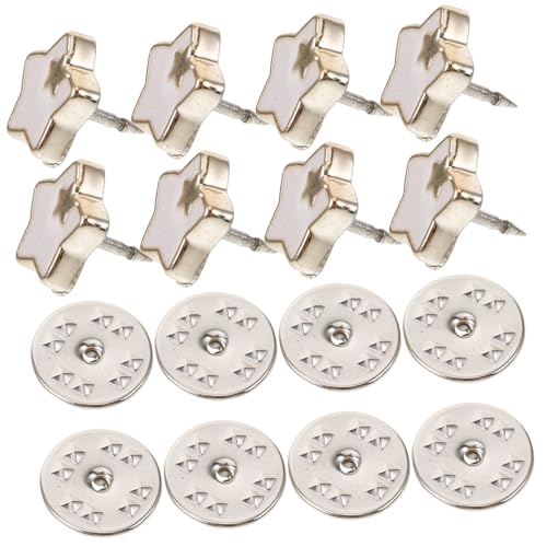 LALADEFIEE 20 Stück Sternförmige Druckknöpfe zum Annähen Polygonale Metallknöpfe Praktische Broschen-pins Vielseitig für Kleidung Taschen und Hosen Weiß Einfache Befestigung ohne Nähen von LALADEFIEE