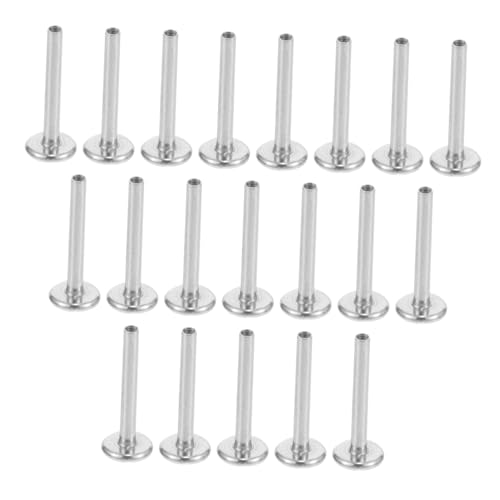 LALADEFIEE 20 Stück Teiliges Labret Lippenpiercing aus Edelstahl Metallisch Glänzend Hautverträglich und Rostfrei Geeignet für Damen und Herren Vielseitig für Lippen Tragus und Helix von LALADEFIEE