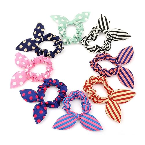LALADEFIEE 20stücke Elastische Hasenohr Haargummis Für Mädchen Haarbands Mit Hasenohren Haargummis Für Pferdeschwanzhalter Passend Für Lockiges Langes Oder Kurzes Haar Flechten Und Frisuren von LALADEFIEE