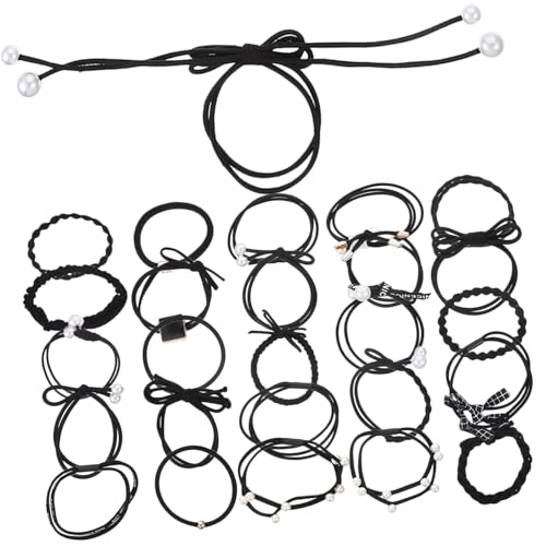 LALADEFIEE 24stücke Elastische Haargummis Frauen Pferdeschwanz Halter Mädchen Haar Zubehör Schlichte Farbe Minimalistischer Stil Sport Yoga Training von LALADEFIEE