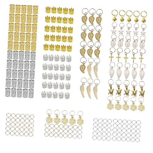 LALADEFIEE 250stücke Dreadlock- Metall-haarcuffs Und Haarschmuck Für Dreads Zöpfe Und Verschiedene Frisuren Für Partys Festivals Und Fotoshootings von LALADEFIEE