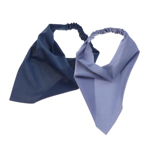 LALADEFIEE 2 Stück Damen Vintage Dreieck Kopftuch Bandana Elastisches Haarschal Stirnband Chiffon Bequeme Haarbänder für Alltag und Freizeit von LALADEFIEE