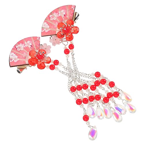 LALADEFIEE 2stücke Haarspangen Mit Blumen Und Quasten Elegante Haarklammern Für Mädchen Fan-design Für Partys Fotoshootings Und Alltag Für Dickes Und Dünnes Haar von LALADEFIEE