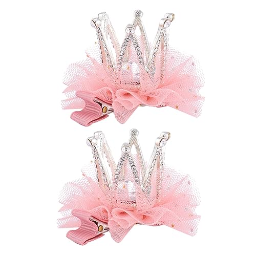 LALADEFIEE Krone Kinder Mit Haarnadeln 2 Stück Netz Haaraccessoires Für Mädchen Sicher Und Glänzend Passt Zu Outfits von LALADEFIEE