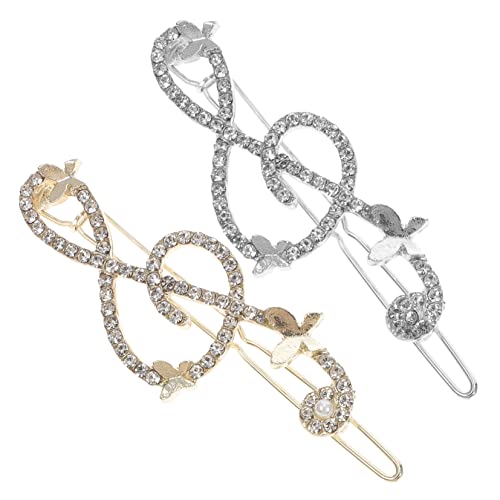 LALADEFIEE 2stücke Musiknote Haarspangen Haaraccessoires Haarnadeln Mit Strass Für Damen Mädchen von LALADEFIEE