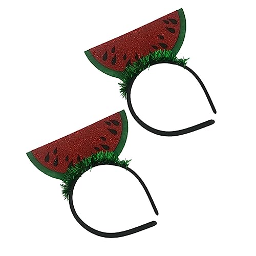 LALADEFIEE 2 Stück Wassermelonen Design Haarreifen Leichtes Kopfschmuck Für Tropical Partys Lustiges Haaraccessoire Für Erwachsene Und Kinder Dekorative Stirnbänder Für Hochzeiten von LALADEFIEE