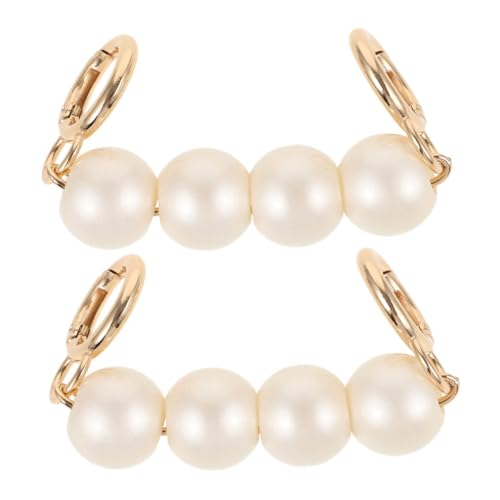 LALADEFIEE 2Stücke Geldbörsen Verlängerungskette Imitation Perlen Kette für Handtaschen DIY Schultertaschenkette Praktische Erweiterung für Geldbörsen Clutches von LALADEFIEE