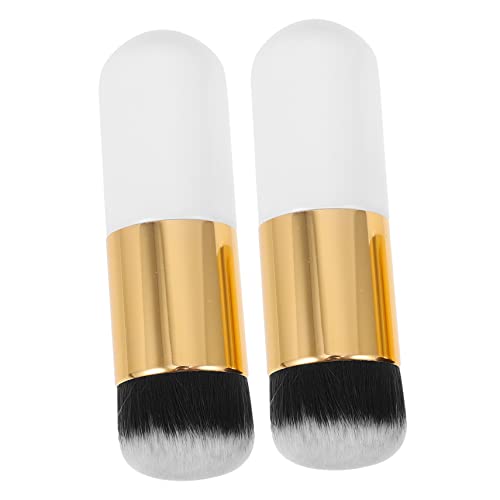 LALADEFIEE 2er Satz Flauschiger Make-up Pinsel Für Puder Foundation Rougepinsel Damen Kosmetikpinsel von LALADEFIEE