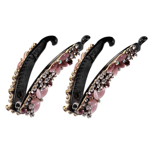 LALADEFIEE 2stücke Strass-bananenklammer Für Frauen Vintage-haarschmuck Aus Legierung Und Opal Bananenklammer Für Lange Und Haare Haarklammern Zum Befestigen Von Pferdeschwänzen von LALADEFIEE