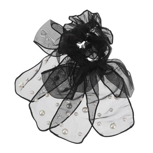 LALADEFIEE 2stücke Elastische Organza Haarspangen Mit Schleifen-design Für Dickes Und Dünnes Haar Vielseitige Haargummis Für Frauen Und Mädchen Schwarz von LALADEFIEE