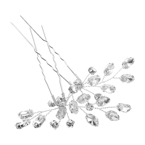 LALADEFIEE 2stücke Braut Haarschmuck Haarnadeln Mit U-form Und Glitzersteinen Elegante Hochzeits-haarspangen Für Damen Accessoires Für Braut Und Brautjungfern Stilvolles Haar-design von LALADEFIEE