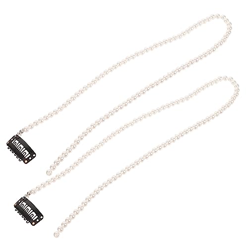 LALADEFIEE 2stücke Haarschmuck Zöpfe Haarketten Perlen Haarschmuck Dekorative Haarketten Für Frauen Mädchen von LALADEFIEE