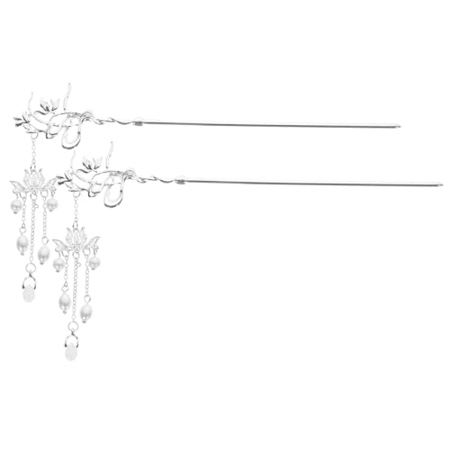 LALADEFIEE 2stücke Perlen-haarstäbe Mit Langer Quaste Chinesische Haarnadel Für Frauen Haarschmuck Für Hochzeit Party Abschlussball Abendveranstaltung Klassisch Und Elegant von LALADEFIEE