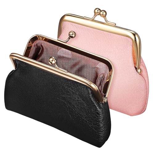 LALADEFIEE 2stücke Mini-münzgeldbörse Aus Pu- Tragbar Für Damen Mit Schnallenverschluss Für Münzen Und Kleine Gegenstände Für Täglichen Gebrauch Und Reisen von LALADEFIEE