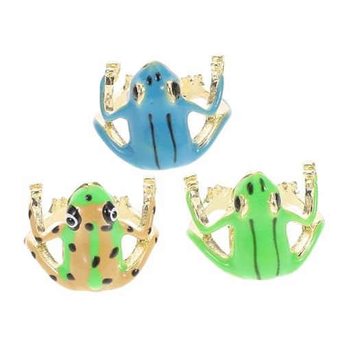 LALADEFIEE 3 Einzigartige Verstellbare Ringe Mit Froschform Für Damen: Niedliche, Von Der Natur Inspirierte Offene Ringe Mit Froschmotiv Für Veranstaltungen – Schmuck Für Damen Im Alltag, von LALADEFIEE