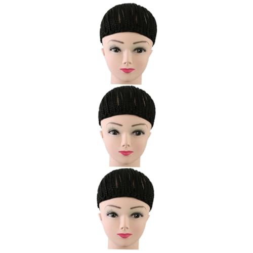 LALADEFIEE 3stücke Elastische Cornrow Perückenkappe Für Zopfperücken Schwarze Haarnetz-kappe s Häkeln Und Nähen Von Geflochtenen Perücken von LALADEFIEE