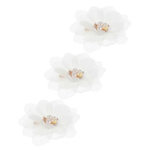 LALADEFIEE 3 Stück Blumen Haarspangen Set Teilig mit Perlen Verziert für Mädchen Haarklammern für Verschiedene Frisuren und Haarfarben von LALADEFIEE