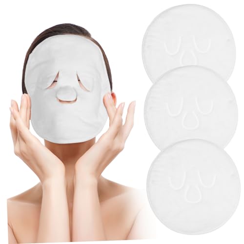 LALADEFIEE 3 Stück Gesichtsmaske Handtücher Dampfhandschuh für Gesichtsbehandlungen Verstellbare Kompressionstücher für für Hautpflege und Spa Anwendungen von LALADEFIEE