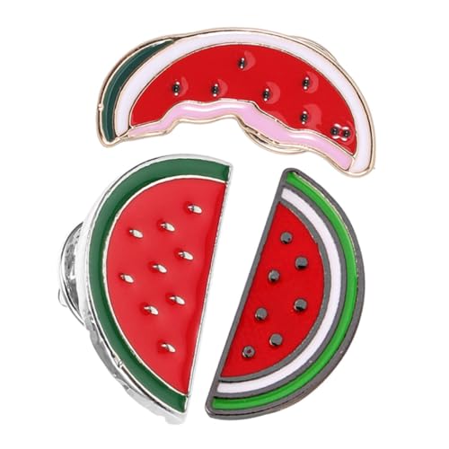 LALADEFIEE 3 Stück Modische Wassermelonen-broschen aus Legierung Cartoon Anstecknadeln für Kleidung Cardigan Schal Vielseitige Damen Schmuck Accessoires von LALADEFIEE