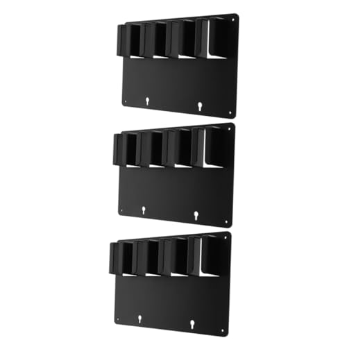 LALADEFIEE 3 Stück Professioneller Haartrimmer Halter aus Schwarzem Wandmontage Haarwerkzeug Organizer Platzsparendes Friseurzubehör für Salon und Barbierstation von LALADEFIEE