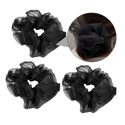 LALADEFIEE 3stücke Elastische Haargummis Haarreifen Dehnbares Haarseil Pferdeschwanzhalter Für Mädchen Retro Haar Accessoires von LALADEFIEE