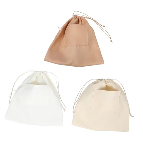 LALADEFIEE 3 Stück Strohgewebte Tasche Innenfutter Organizer Taschen Innenfutter Für Taschen Kordelzug Tragetasche Einsatztasche Innen Kordelzug Beutel Aufbewahrungsorganisator Kleine von LALADEFIEE