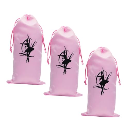 LALADEFIEE Balletttasche Für Mädchen 3-teilig Tanzschuh-aufbewahrung Kordelzug Stilvolles Ballett-zubehör Für Das Training von LALADEFIEE
