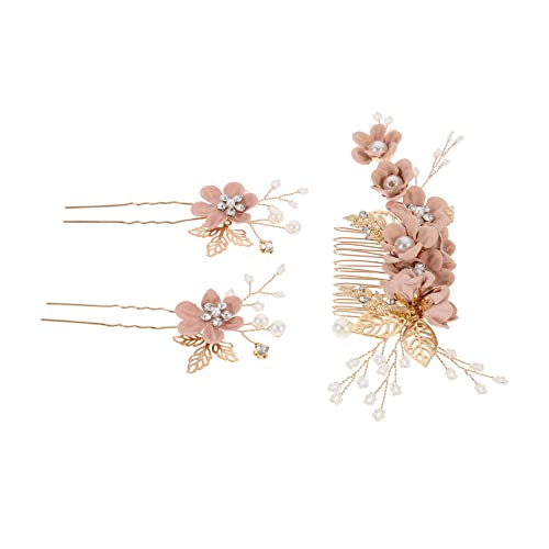 LALADEFIEE 3 Stück Teiliges Vintage Haarnadel mit Blumenmotiv Eleganter Brautschmuck für Hochzeit und Festliche Anlässe Komfortabel Leicht und Detailreich Verarbeitet Passend zu Formeller von LALADEFIEE