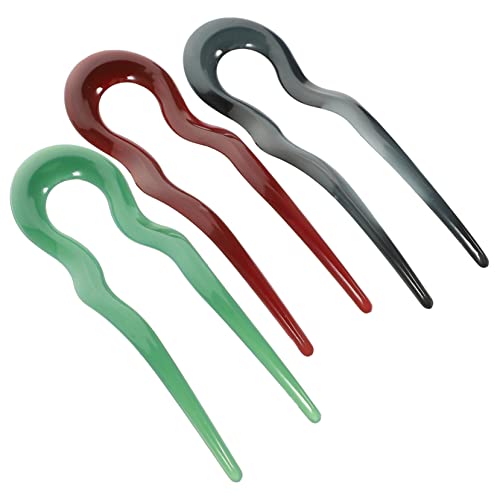 LALADEFIEE 3stücke U-förmige Haarnadeln Französisch Haarstäbe Aus Pc-material Dekorative Haarnadeln Für Langes Haar Accessoires Für Frauen Und Teenager von LALADEFIEE