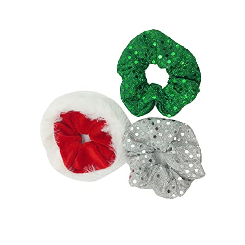 LALADEFIEE 3stücke Teiliges Weihnachts Haargummis Mit Glitzer Elastische Haarbänder Für Damen Und Mädchen Für Festliche Anlässe Und Täglichen Gebrauch von LALADEFIEE