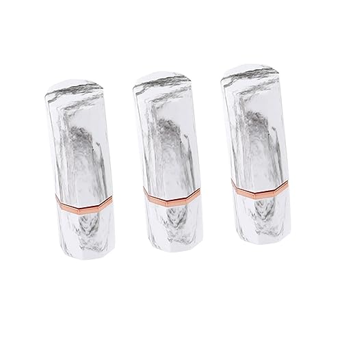 LALADEFIEE 3stücke Marmorierte Lippenstift-tuben Stylische Leere Lippenstift-hüllen Für Kreative Unterverpackung Für Damen Und Mädchen Weiß Tragbar Und Leicht von LALADEFIEE