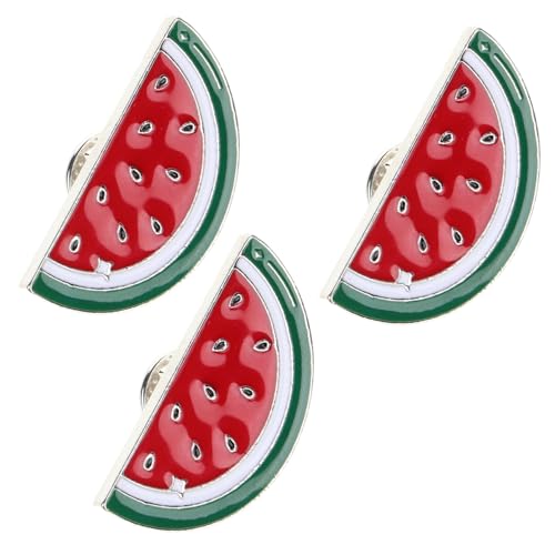 LALADEFIEE Wassermelonen Broschen 3 Stück Cartoon Obst Anstecknadeln aus Metall Dekorative Taschennadeln und Hutnadeln Buntes Accessoire für Kleidung Sommer Schmuck für Frauen von LALADEFIEE