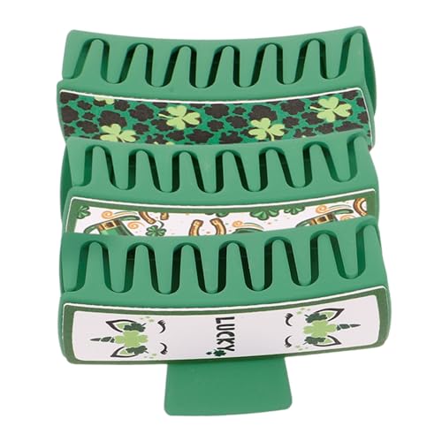 LALADEFIEE Haarspangen mit Irischem Haifisch- Aus Pu Große Clips Haar-accessoire für Frauen Im St. Patrick's Day-design 3 Stück von LALADEFIEE