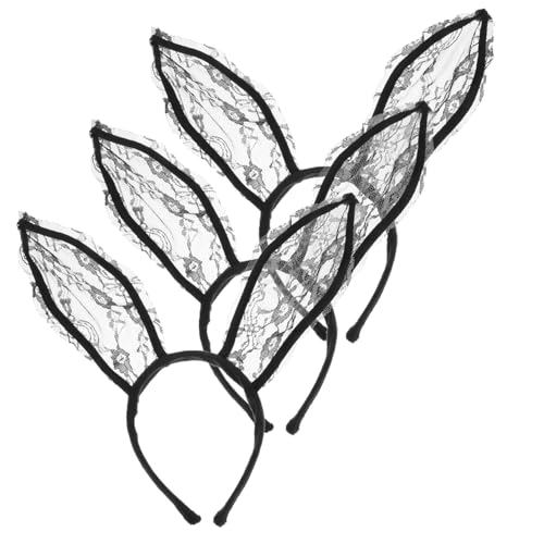 LALADEFIEE 3stücke Haarband Mit Hasenohren Spitze Party Requisite Cosplay Tier Kopfschmuck Party Haar Accessoire Kostüm Accessoire Für Geburtstage Und Festivals von LALADEFIEE