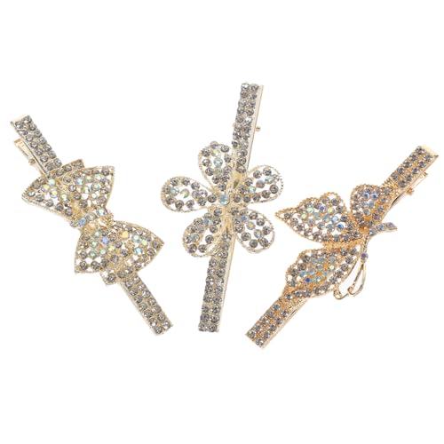 LALADEFIEE 3stücke Teiliges Haarspangen Für Damen Glitzernde Haarklammern Mit Blumen Und Schmetterlingsdesign Haaraccessoires Für Verschiedene Anlässe von LALADEFIEE