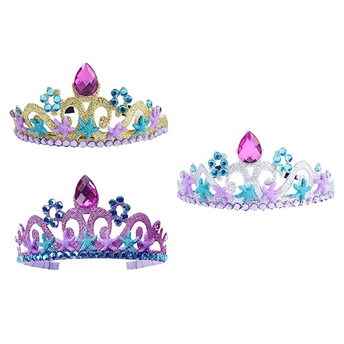 LALADEFIEE 3stücke Teiliges Haarband Mit Meeresstern-dekoration Ocean Style Tiara Für Mädchen Für Geburtstagsfeiern Und Kostümpartys von LALADEFIEE