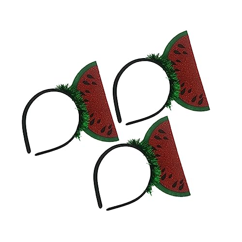 LALADEFIEE 3stücke Wassermelonen-design Stirnbänder Haarreifen Kopfschmuck Haar-accessoires Für Partys Stilvoller Kopfschmuck Partyzubehör von LALADEFIEE
