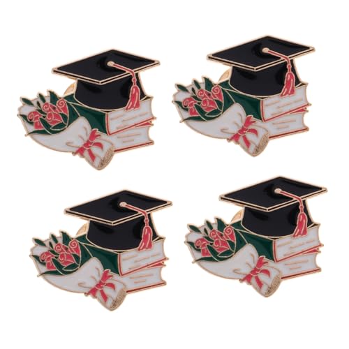 LALADEFIEE Absolvent Button Pin Set Schulabzeichen Revers Metall Absolvent Brosche Für Männer 4 Stück von LALADEFIEE