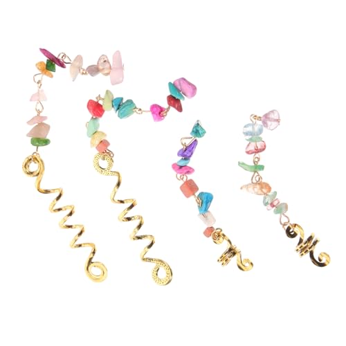 LALADEFIEE Haare Im Ethnischen Stil – 4-teiliger Dreadlock-schmuck Für Damen – Flechtaccessoires Mit Anhängern – Piraten-haarschmuck – Einfach Zu Verwenden von LALADEFIEE
