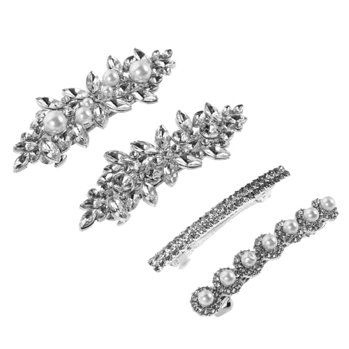 LALADEFIEE 4 Stück Haarspangen Für Hochzeiten Haarschmuck Für Hochzeiten Haarspange Mit Strasssteinen Kopfbedeckungen Für Strass Haarschmuck Für Frauen Brautjungfern von LALADEFIEE