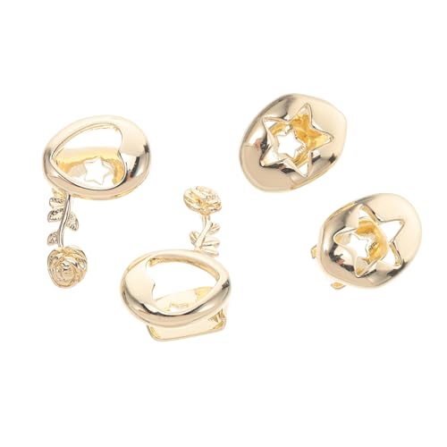 LALADEFIEE 4 Stück Hip Hop Stil Grill Einzelzahnkappen Halloween Kostüm Zahnkappen Gefälschte Zähne Schmuck Kostüme Zahnkappen Hip Hop Einzelzähne Golden von LALADEFIEE