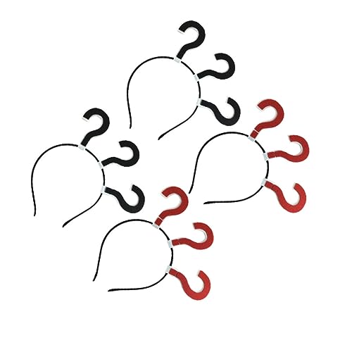 LALADEFIEE 4stücke Teiliges Fragezeichen Haarband Kreatives Headdress Für Festivals Und Partys Lustiges Accessoire Rot Und Schwarz Für Kostüme Und Feierlichkeiten von LALADEFIEE