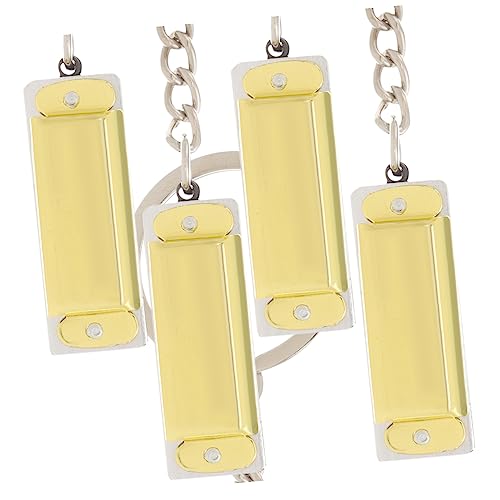 LALADEFIEE 4stücke Mundharmonika Schlüsselanhänger Aus Metall Dekorativer Anhänger Für Schlüssel Hängender Mundharmonika Schlüsselring Für Musikliebhaber von LALADEFIEE