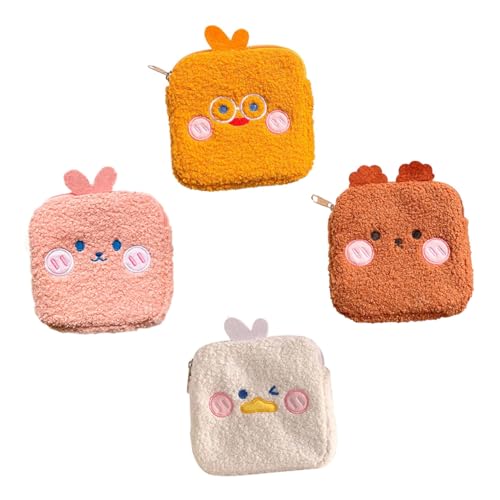 LALADEFIEE 4 Stück Sanitary Towel Bag Teiliges Kleine Tragbare Periodentasche für Damen und Mädchen Praktische Mini Bindentasche für Reisen und Alltag Bunte Farben Leicht zu Zufällige Farbe von LALADEFIEE