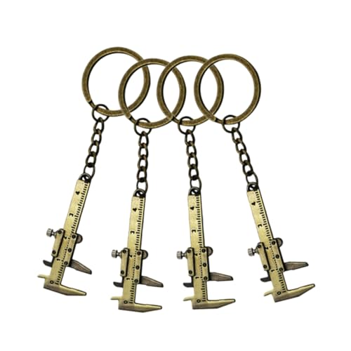 LALADEFIEE Messschieber Schlüsselanhänger 4 Stück Mini-messschieber Werkzeug Schlüsselanhänger Taschenformat Metalllegierung Schlüsselanhänger von LALADEFIEE