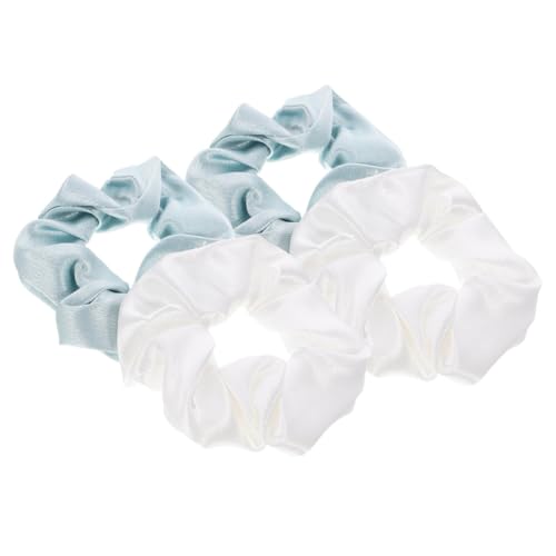 LALADEFIEE 4stücke Haarbänder Aus Satin Nahtlose Elastische Haargummis Zarten Farben Für Hochsteckfrisuren Und Alltagslooks Geeignet Für Damen Und Mädchen Vielseitige Haaraccessoires von LALADEFIEE