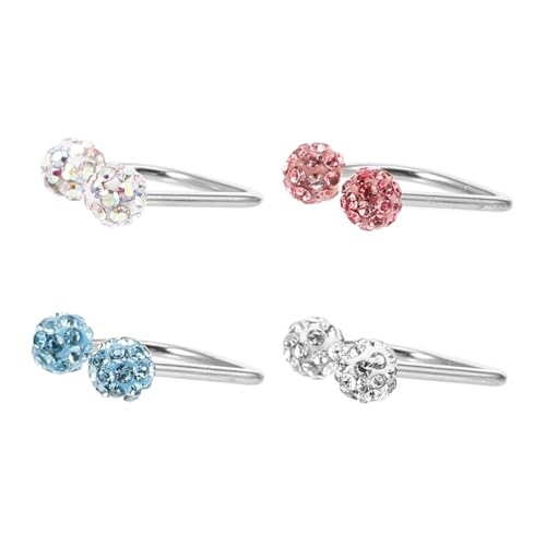 LALADEFIEE 4 Stück Teiliges Bunte Lippenringe Piercing Schmuck aus Sicherem Metall Damen Vielseitig Modisch und Hautfreundlich von LALADEFIEE