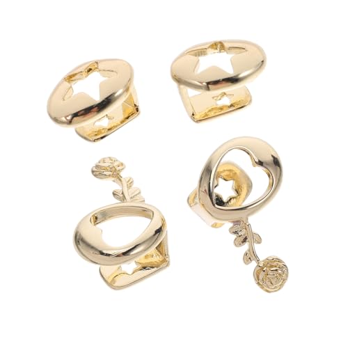 LALADEFIEE 4 Stück Teiliges Hip Hop Zahnset Kupfer Zahngitter Stern Leichte Bequeme Punk Mundgrills Auffällige Halloween Kostümzähne für Kreative Rapper Accessoires von LALADEFIEE